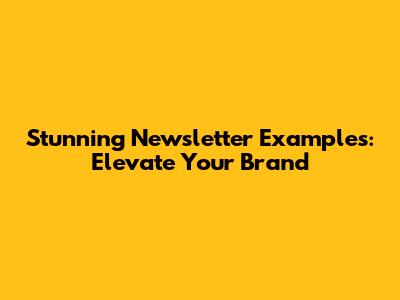 Stunning Newsletter Examples: Elevate Your Brand