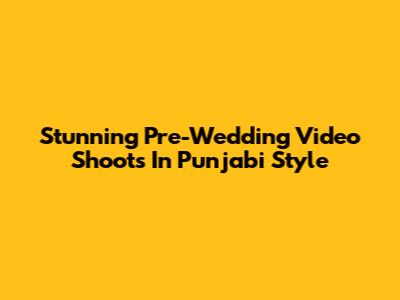 Stunning Pre-Wedding Video Shoots In Punjabi Style