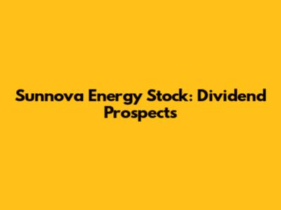 Sunnova Energy Stock: Dividend Prospects