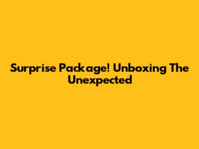 Surprise Package! Unboxing The Unexpected