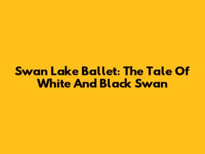 Swan Lake Ballet: The Tale Of White And Black Swan
