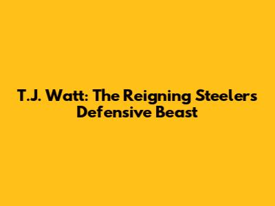 T.J. Watt: The Reigning Steelers' Defensive Beast