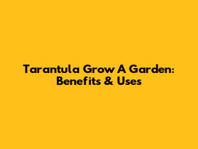 Tarantula Grow A Garden: Benefits & Uses