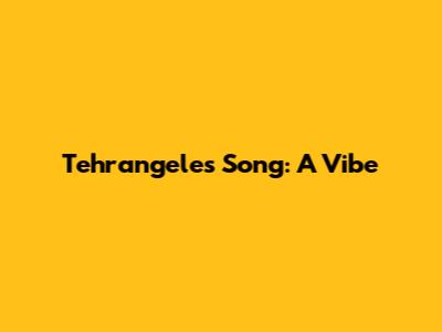 Tehrangeles Song: A Vibe