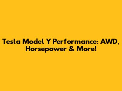 Tesla Model Y Performance: AWD, Horsepower & More!
