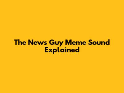 The "News Guy" Meme Sound Explained