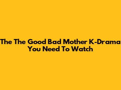 The 'The Good Bad Mother' K-Drama You Need To Watch