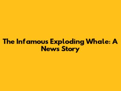 The Infamous Exploding Whale: A News Story