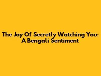 The Joy Of Secretly Watching You: A Bengali Sentiment