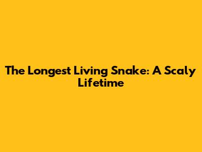 The Longest Living Snake: A Scaly Lifetime