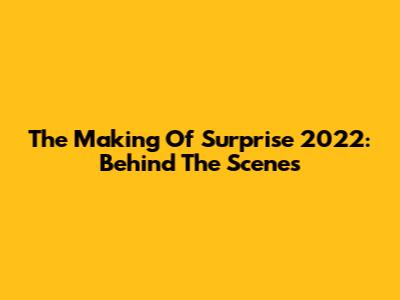 The Making Of Surprise 2022: Behind The Scenes