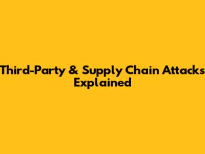Third-Party & Supply Chain Attacks Explained