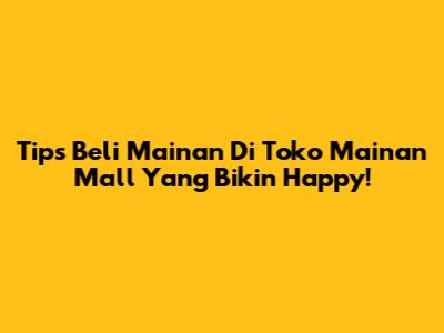 Tips Beli Mainan Di Toko Mainan Mall Yang Bikin Happy!