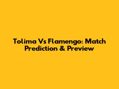 Tolima Vs Flamengo: Match Prediction & Preview