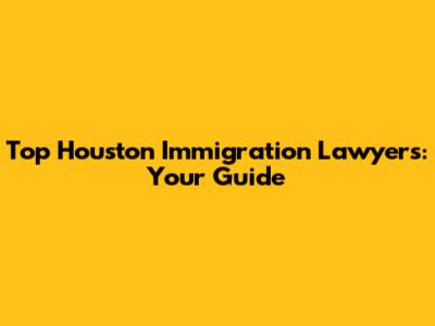 Top Houston Immigration Lawyers: Your Guide