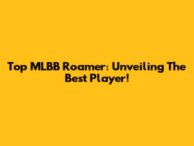 Top MLBB Roamer: Unveiling The Best Player!