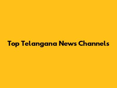 Top Telangana News Channels