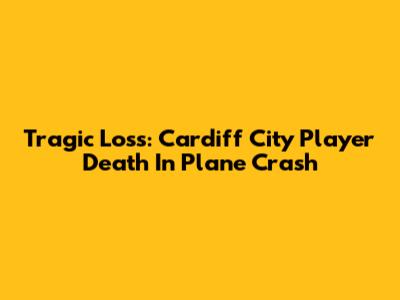 Tragic Loss: Cardiff City Player Death In Plane Crash