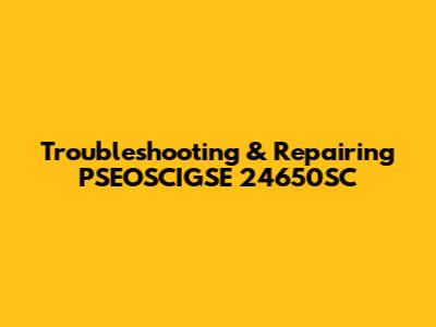 Troubleshooting & Repairing PSEOSCIGSE 24650SC
