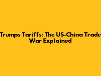 Trump's Tariffs: The US-China Trade War Explained
