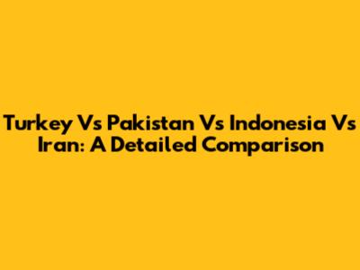 Turkey Vs Pakistan Vs Indonesia Vs Iran: A Detailed Comparison