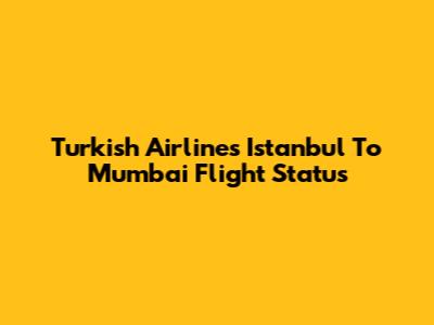 Turkish Airlines Istanbul To Mumbai Flight Status