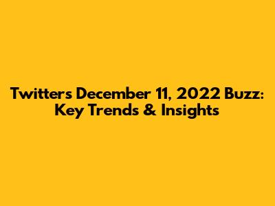 Twitter's December 11, 2022 Buzz: Key Trends & Insights