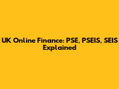 UK Online Finance: PSE, PSEIS, SEIS Explained
