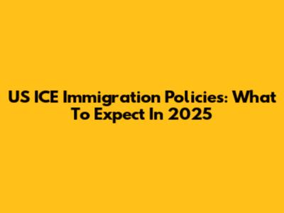 US ICE Immigration Policies: What To Expect In 2025
