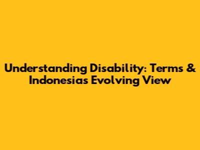 Understanding Disability: Terms & Indonesia's Evolving View