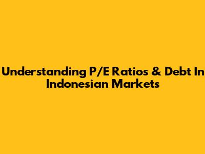 Understanding P/E Ratios & Debt In Indonesian Markets