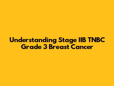 Understanding Stage IIB TNBC Grade 3 Breast Cancer