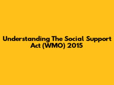 Understanding The Social Support Act (WMO) 2015