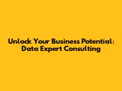 Unlock Your Business Potential: Data Expert Consulting
