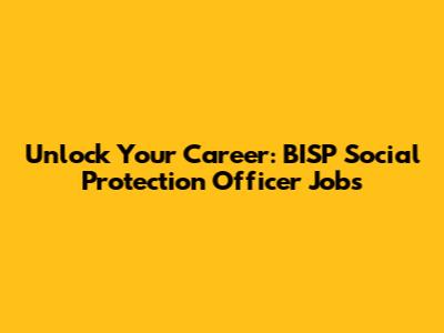 Unlock Your Career: BISP Social Protection Officer Jobs