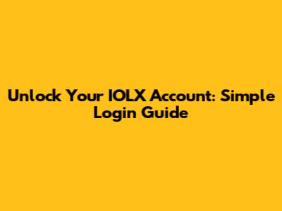 Unlock Your IOLX Account: Simple Login Guide