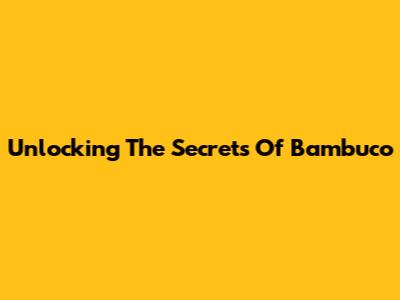 Unlocking The Secrets Of Bambuco
