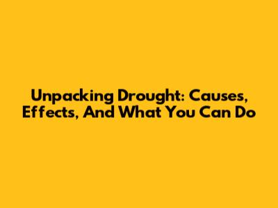 Unpacking Drought: Causes, Effects, And What You Can Do