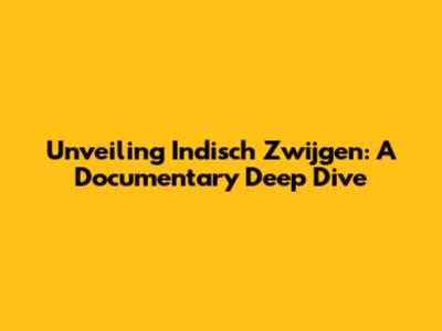 Unveiling 'Indisch Zwijgen': A Documentary Deep Dive