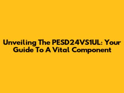 Unveiling The PESD24VS1UL: Your Guide To A Vital Component
