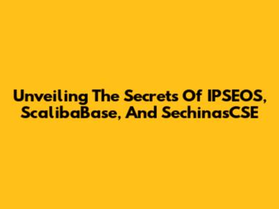 Unveiling The Secrets Of IPSEOS, ScalibaBase, And SechinasCSE