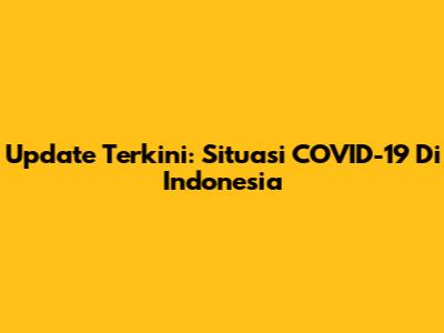 Update Terkini: Situasi COVID-19 Di Indonesia