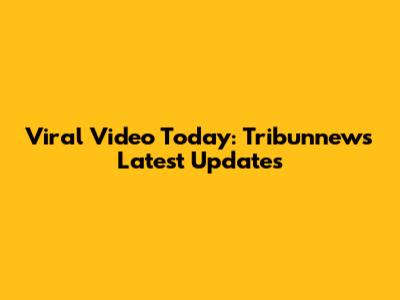 Viral Video Today: Tribunnews Latest Updates