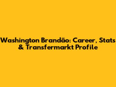 Washington Brandão: Career, Stats & Transfermarkt Profile