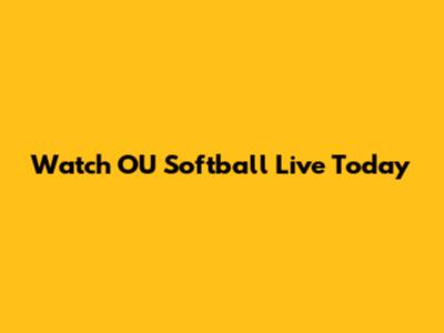 Watch OU Softball Live Today