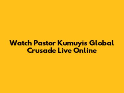 Watch Pastor Kumuyi's Global Crusade Live Online