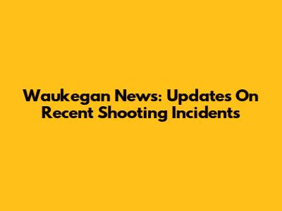 Waukegan News: Updates On Recent Shooting Incidents