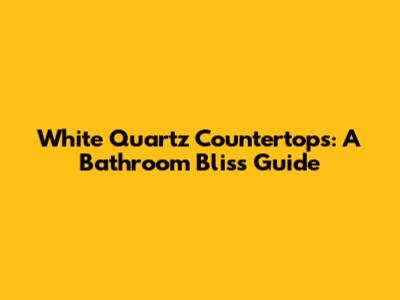 White Quartz Countertops: A Bathroom Bliss Guide