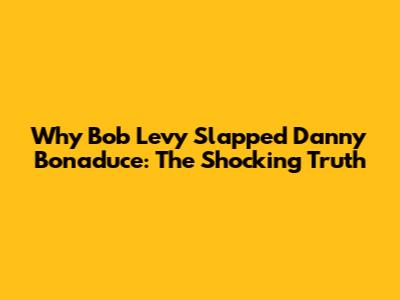 Why Bob Levy Slapped Danny Bonaduce: The Shocking Truth