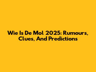 Wie Is De Mol 2025: Rumours, Clues, And Predictions